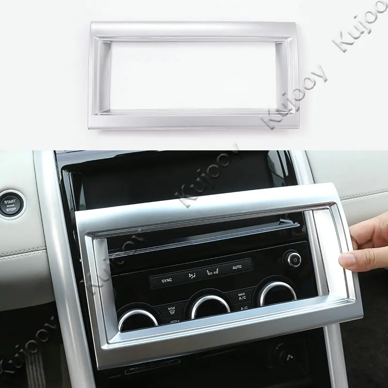

1Pcs Chrome Car Interior Center Panel Navigation Box Frame Cover Trim Stickers For Land Rover Discovery 5 2017 Car Styling ABS
