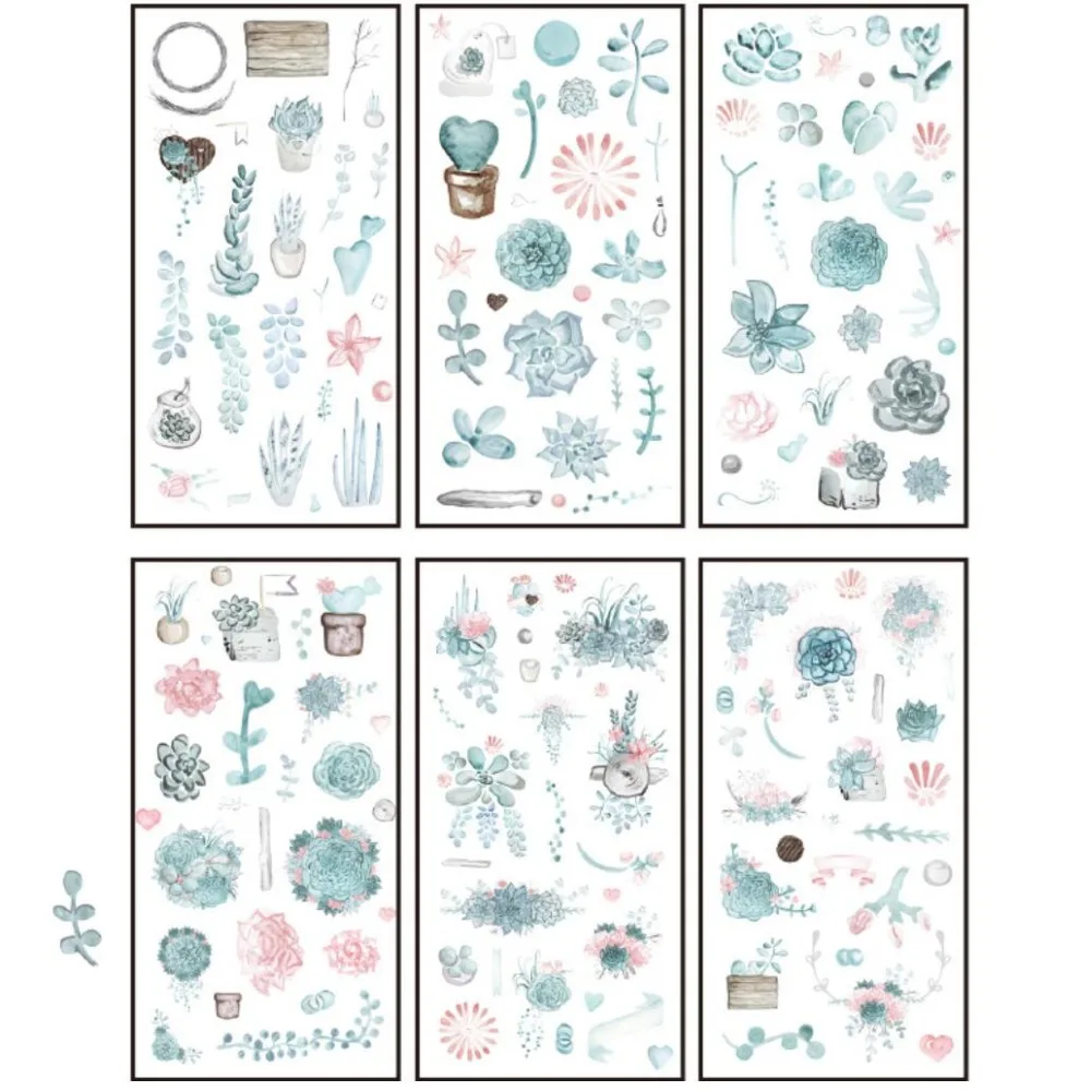 6 Pcspack Summer Green Succulent Decorative Stationery Stickers Scrapbooking Diy Diary Album Stick Lable huismerk kopen in de aanbieding 6 Pcspack Summer Green Succulent Decorative Stationery Stickers Scrapbooking Diy Diary Album Stick Lable huismerk kopen in de aanbieding