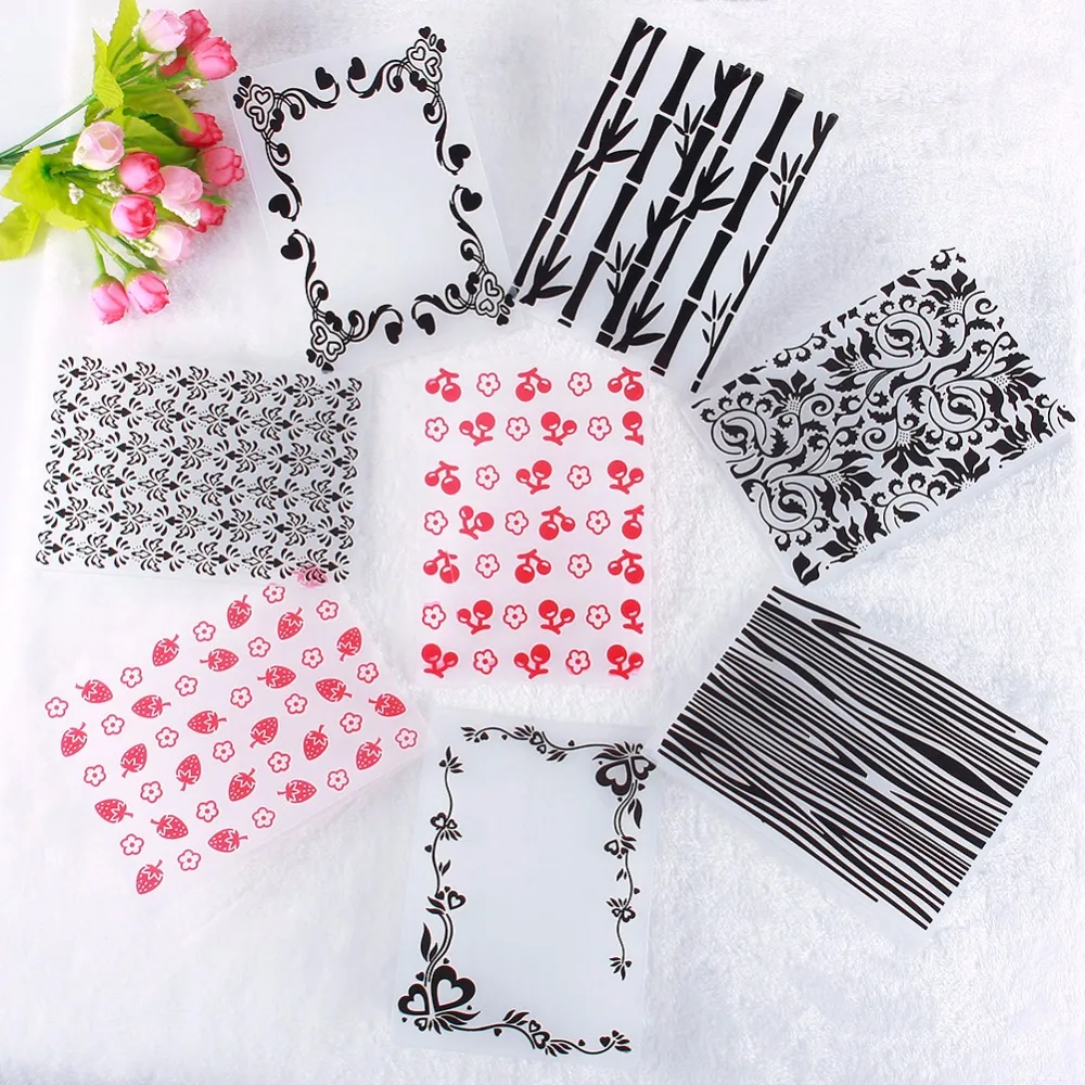 

Hot Sale Eight Patterns Plastic Embossing Folder DIY Scrapbooking Photo Album Card Paper Craft Decoration#230977