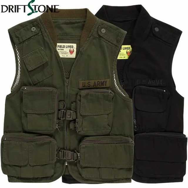Men's Military Vest Jacket Army Tactical Waistcoat Male Casual Jacket M