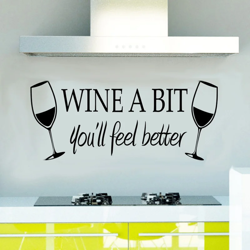 WINE A BIT Kitchen Bar Wall Sticker PVC Living room Restaurant Background home decoration Mural Art Decals stickers wallpaper WINE A BIT Kitchen Bar Wall Sticker PVC Living room Restaurant Background home decoration Mural Art Decals stickers wallpaper