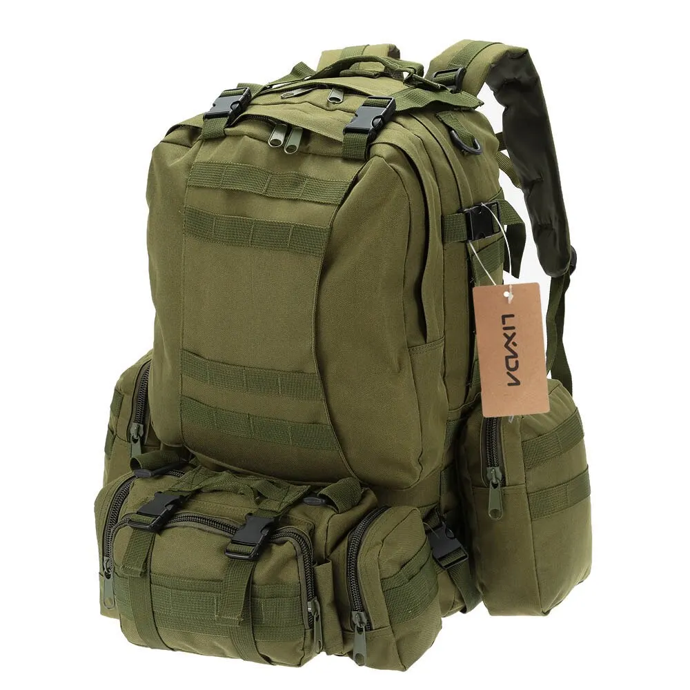 Lixada, спортивные сумки, военная сумка, тактический рюкзак, многофункциональные лямки, рюкзак, для спорта на открытом воздухе, кемпинга, Путешествий, Походов, сумка - Цвет: Зеленый цвет