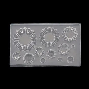 

Silicone UV Resin Mold Sunflower Earrings Pendant Bracelets Mold Jewelry Tools