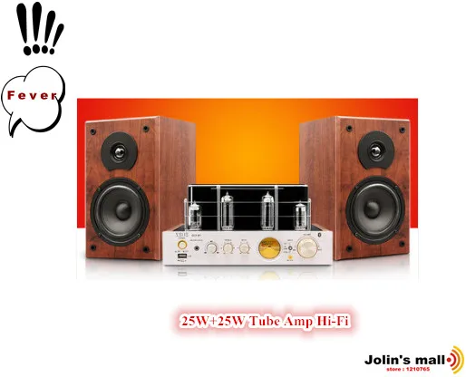 

D2 vacuum tube amplfier with fever passive bookshelf speaker stereophonic phonograph Hi-Fi set 25W*2