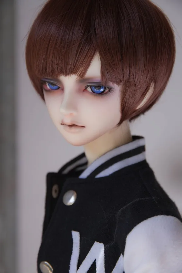 BJD кукла парики для 1/3 1/4 1/6 BJD DD SD MSD YOSD дядя кукольные волосы парики высокотемпературный провод короткий черный красный-brwon парики из натуральных волос