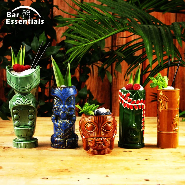 

2018 New Tiki Mugs Cocktail Cup Beer Beverage Mug Wine Mug Tiki Mug