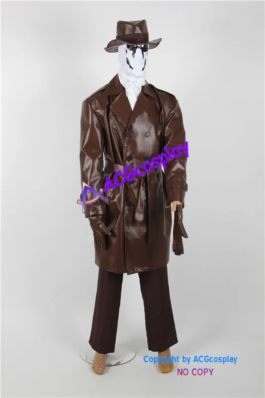 Костюм для косплея «Watchmen Rorschach» включает в себя шляпу и маску ACG cosplay pleather made