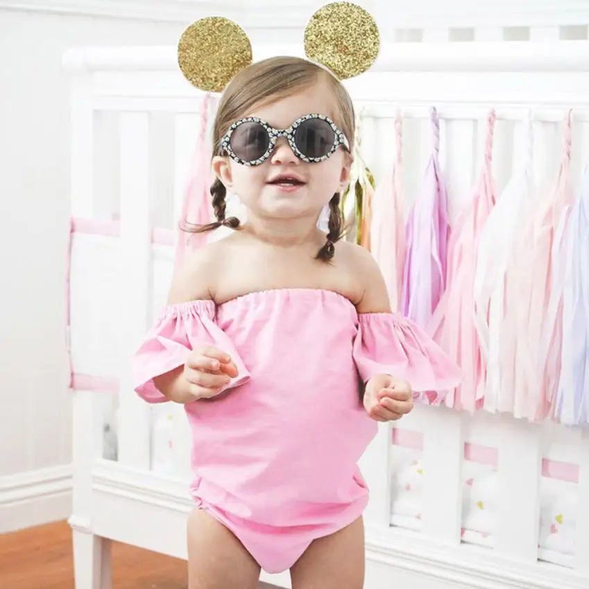 baby summer clothes Newborn Baby Girls Solid Off Shoulder Romper Ruffles Playsuit Clothes Outfits M16 baby summer clothes Newborn Baby Girls Solid Off Shoulder Romper Ruffles Playsuit Clothes Outfits M16