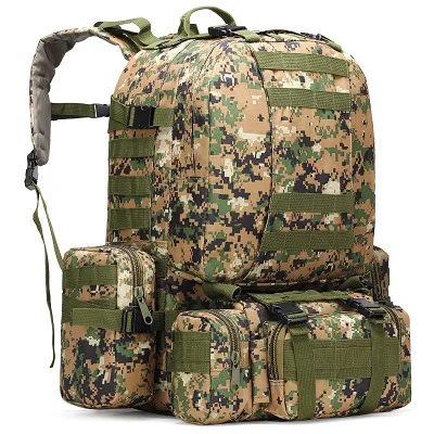 50L Molle экономка тактика рюкзак hik водонепроницаемый 600D высокой емкости штурмовой путешествия военные Рюкзаки рюкзаки армейская сумка - Цвет: Digital Woodland