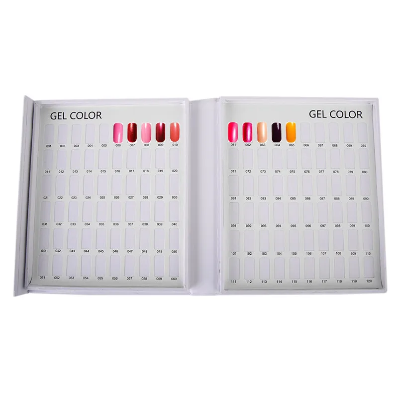 120Color Nail Gel Polish Display Card Book Professional Nail Color