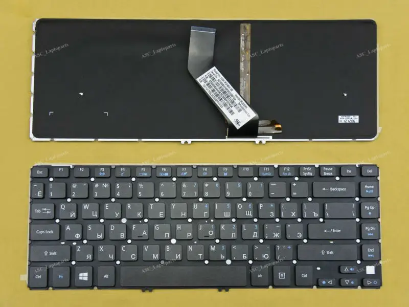 New RU Russian Keyboard For ACER ASPIRE V5-471 V5-431 M5-481 V5-481G Laptop Black With Backlit Borad WIN8 | Компьютеры и офис