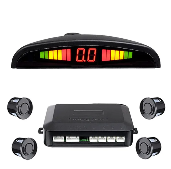 Kit de Sensor de aparcamiento de automóviles LED Parktronic coche-Detector 4 Sensor 22 MM Pantalla de retroiluminación sistema de seguridad de vehículo de Radar inverso