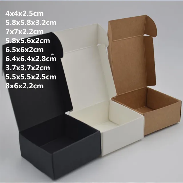 10pcs,Blank small white black soap cardboard paper boxes,small black kraft paper craft box,candy gift packaging boxes