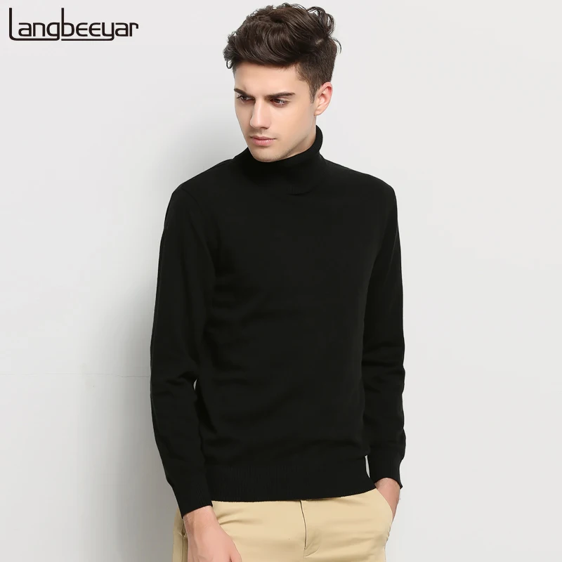 Hot 2018 New Autumn Winter Brand Clothing Sweater Men Turtleneck Slim Fit Winter Pullover Men Solid