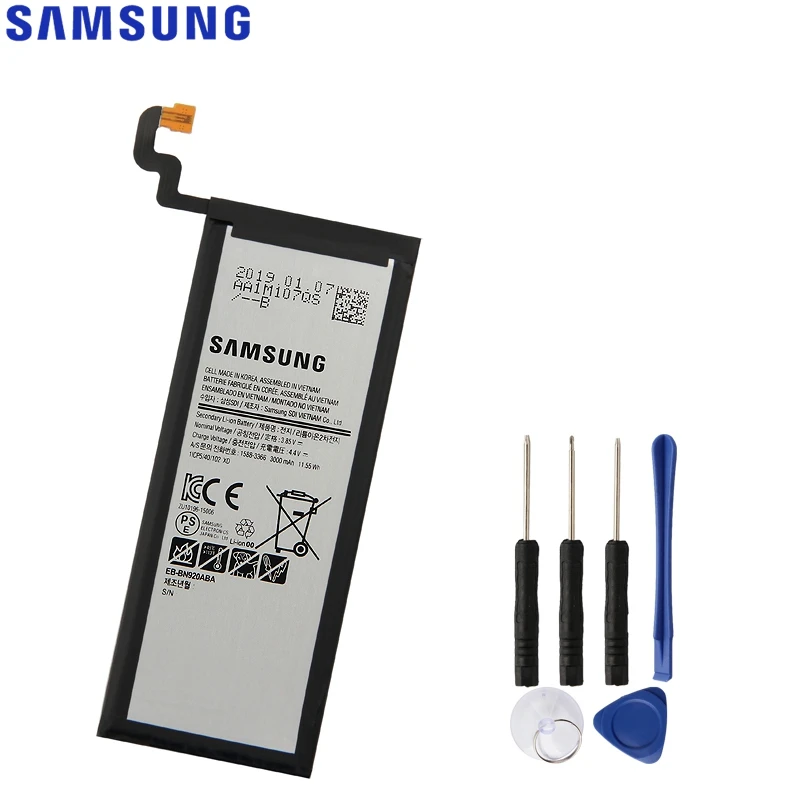 Сменный аккумулятор samsung для Galaxy Note 5 SM-N9208 Note5 N9208 N9200 N920t N920c натуральная EB-BN920ABE 3000 мАч