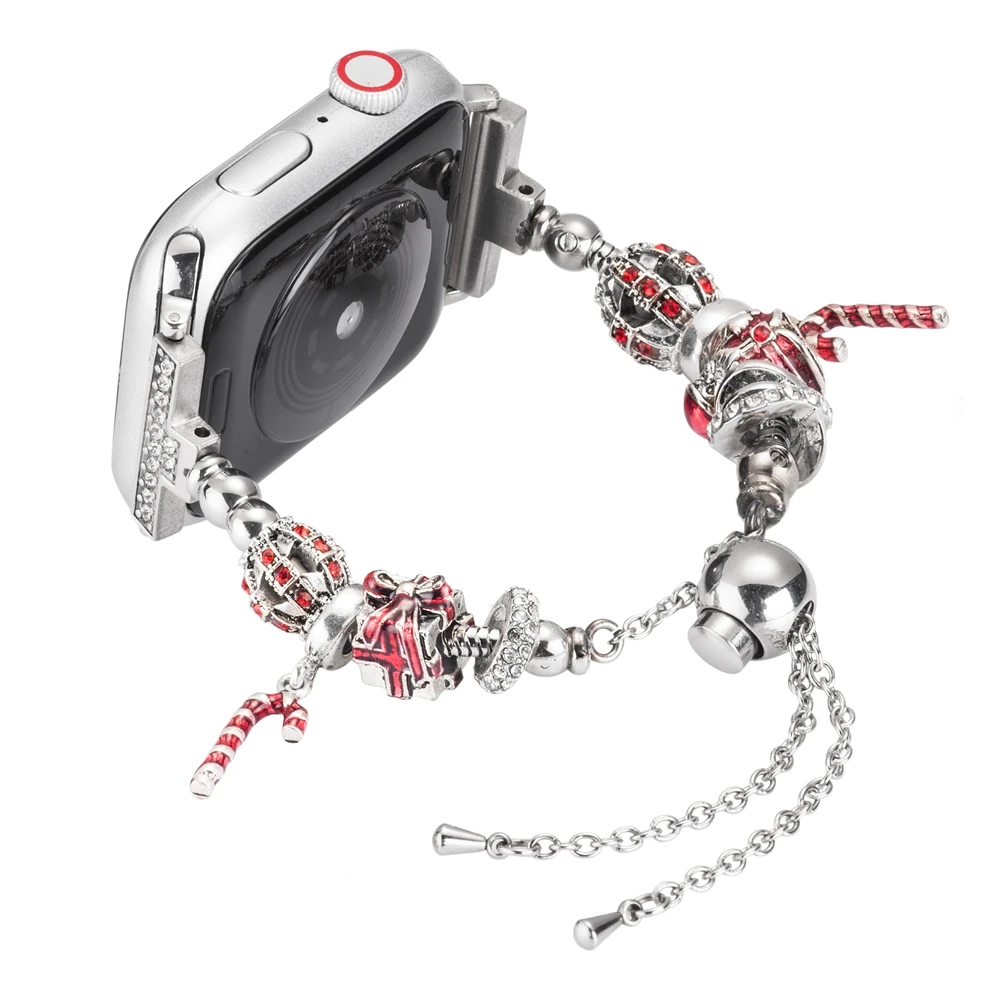 Wearlizer ремешок для Apple Watch ремешок 42 мм 38 мм 44 мм 40 мм ремешок из нержавеющей стали для девушек модный дизайн цепной ремешок для iwatch 5 4 3 2