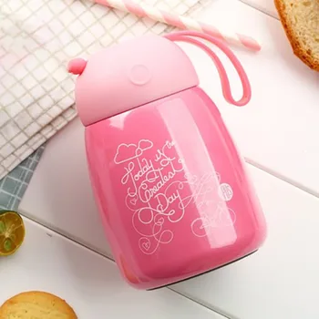 

300ml Mini Stainless Steel Travel Thermal Bottle Coffee Cup Thermos Travel Mug Coffee Hot Water Portable Bottle for Girls W5B51