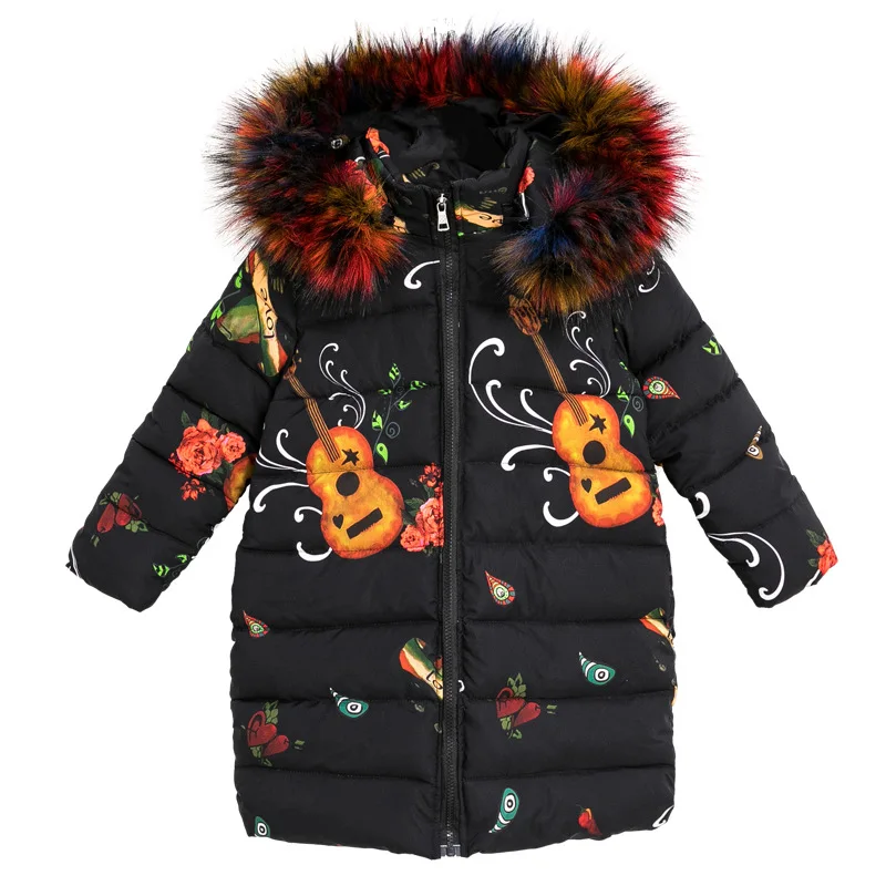 Г. Хлопковые мягкие зимние куртки для девочек детская теплая верхняя одежда с большим меховым капюшоном, пальто детская модная длинная плотная куртка, пальто
