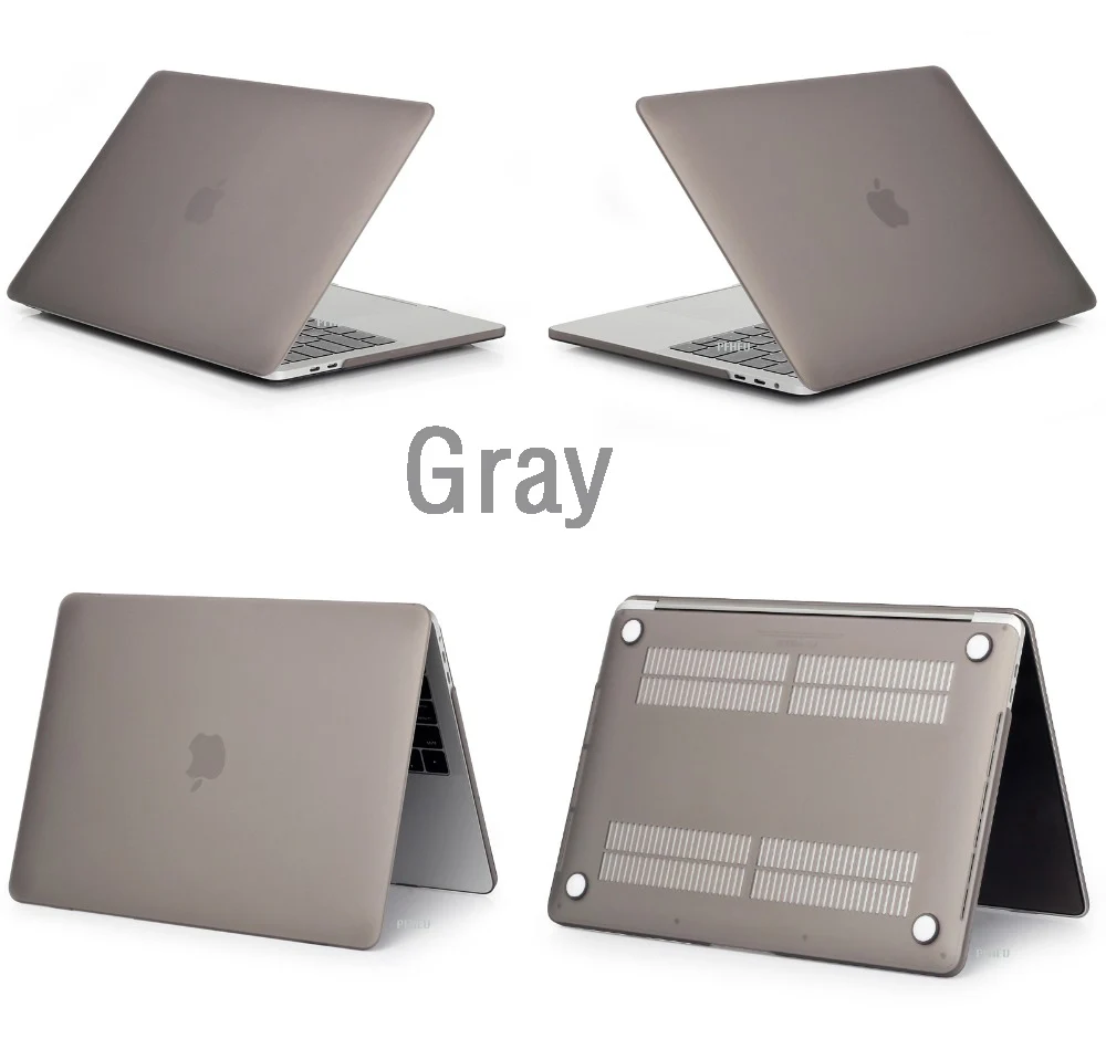 Чехол для ноутбука Apple MacBook Air Pro retina 11 12 13 15 для mac Air 13 Pro 13 15 дюймов с сенсорной панелью - Цвет: Gray Matte