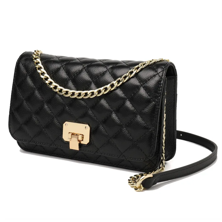 

B2B Wholesale Luxury high quality Real leather cow shoulder bag small square bag