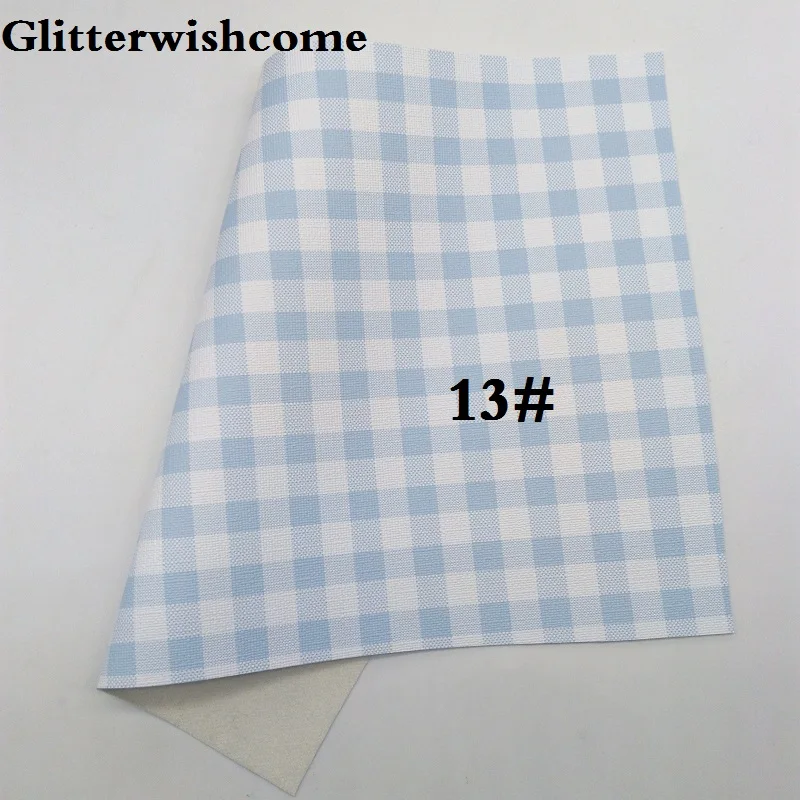 Glitterwishcome 21X29 см A4 размер винил для бантов печатные пледы тартан кожа Fabirc искусственная кожа листы для бантов, GM014A - Цвет: 13