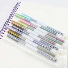 10 шт./компл. Цвет Фул металлическая ручка подробный маркировки Цвет металлический маркер для альбом черная бумага для рисования школьные наборы для рисования