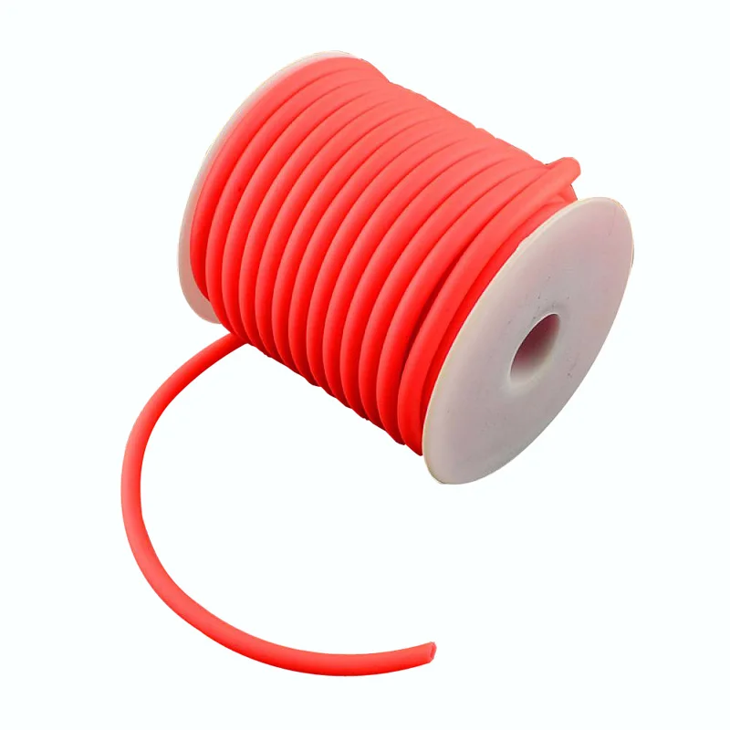 Приблизительно 10 м/рулон 5 мм полый силиконовый резиновый шнур протектора обернутый вокруг белой пластиковой катушки с 3 мм отверстием для DIY ожерелье браслет - Цвет: OrangeRed