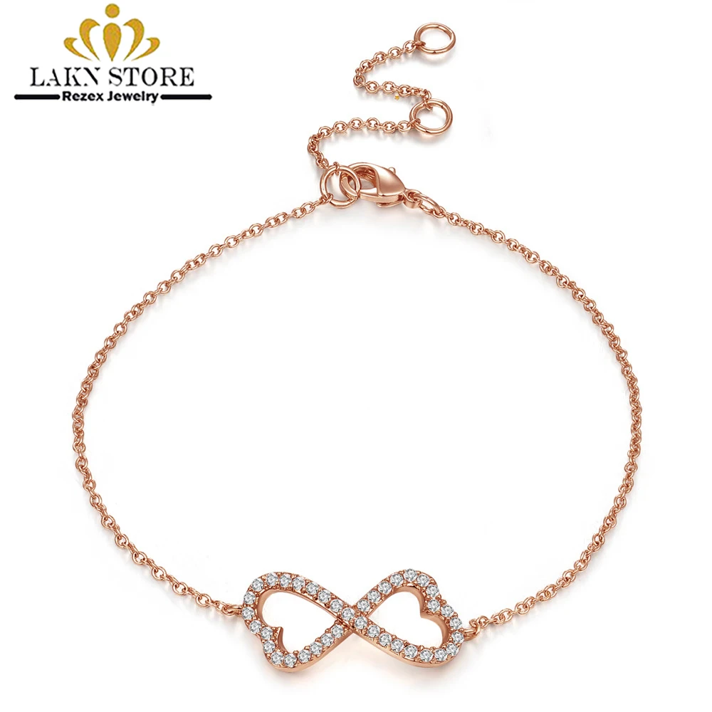 

Infinity CZ bracelet Femme Rose Gold Charm Infinity Friendship Bracelet For Man Couple Women Wedding Bridesmaid Gifts