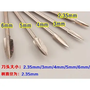 

2.35mm Shank Three Blade Knife Engraving Machine Cutting Tool Wood Carving Chisel Set Milling Cutter Polish Burnish Abrasive Tip