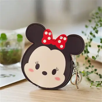 

Disney children cartoon Coin purse Mickey Mouse lovely coin bag girl boy gift PU storage key pendant hand bag kid wallet