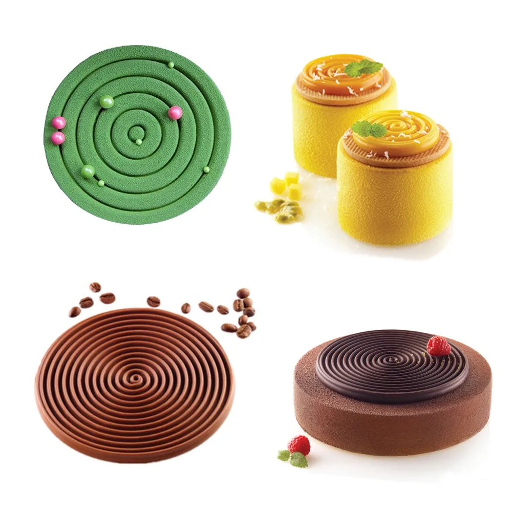 

DIY 3D Spiral Shape Silicone Mold for Cake, Moulds For Mousse Ice Creams Chocolate, Pastry Bakeware Dessert Tools