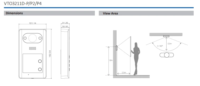 Cena Dahua domofony wideo IP 1 2 4 przycisk willa na zewnątrz stacji VTO3211D P P2 P4 opcjonalnie 2MP HD kamera cmos ICR widzenie w nocy