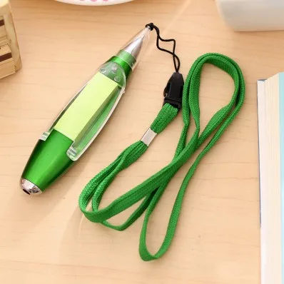 Многофункциональная шариковая ручка с блокнотом для заметок, светодиодный светильник, ручка, милые Креативные канцелярские принадлежности, школьные офисные принадлежности - Цвет: Зеленый