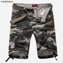 Мужские шорты-карго VERSMA цвета хаки, бермуды, мужские камуфляжные шорты для женщин и мужчин, модные повседневные мужские мешковатые шорты без ремня