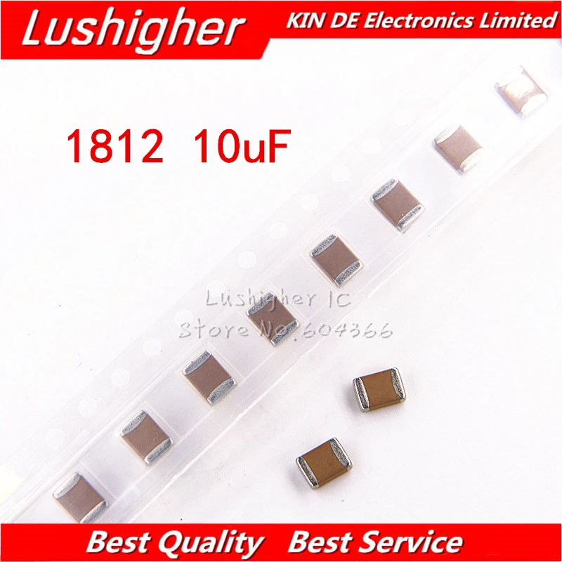 

10pcs 1812 4532 10uf 106K 10.0uf 106M 500V X7R 10% SMD MLCC ceramic capacitor Free shipping