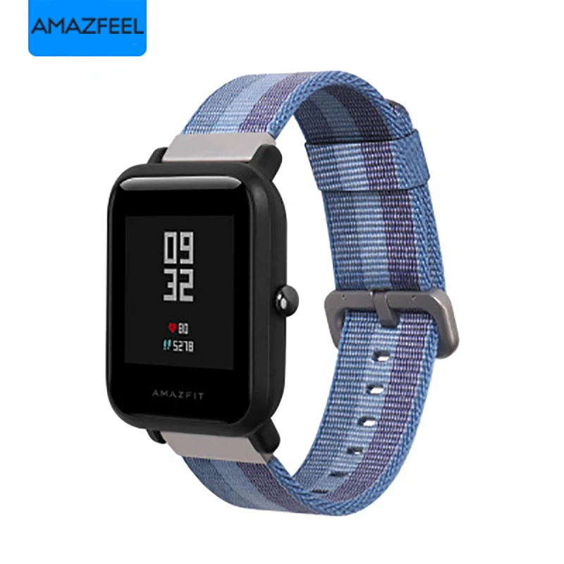 Нейлоновый холщовый ремешок из нержавеющей стали для Xiaomi huami Amazfit Bip BIT Lite Youth Watch Band