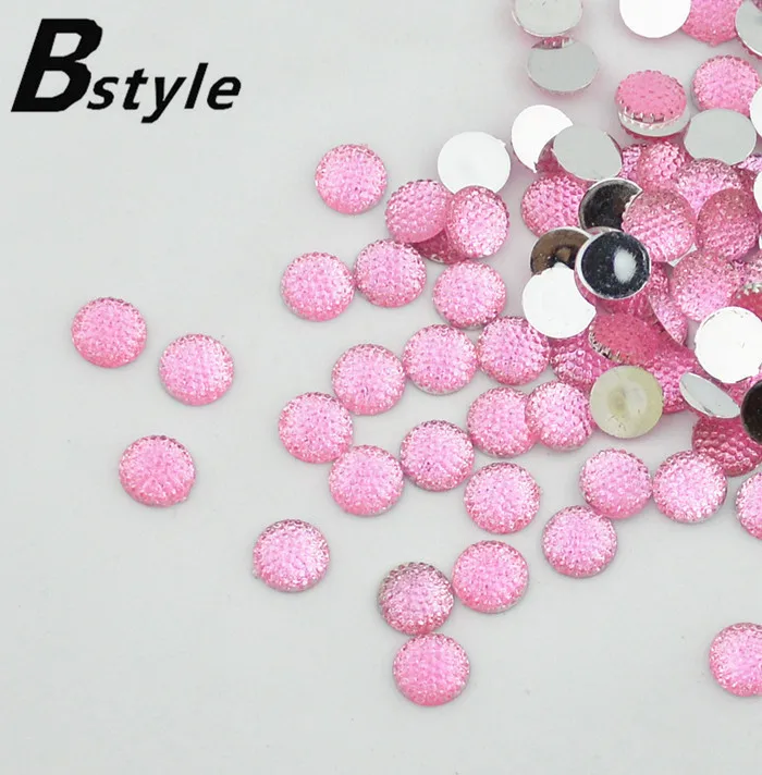 300 шт. розовые цветные кабошоны Bling Round rhinestones12 мм украшение с плоской спинкой