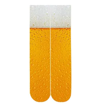 

Beer yellow 3d print women socks 2018 drop-shipping wholesales 38cm length