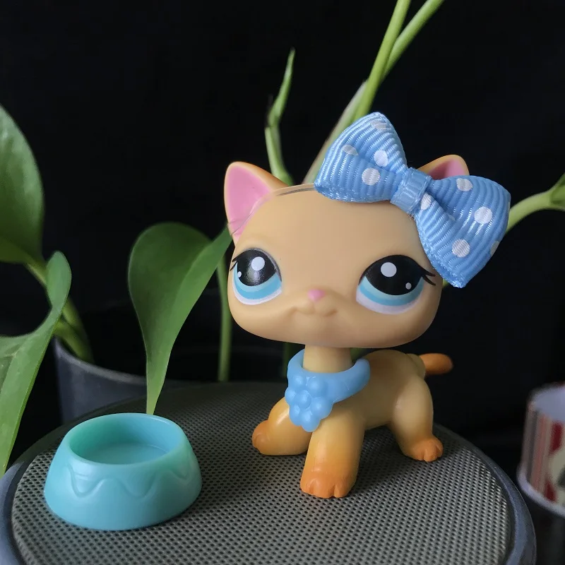 Мультяшные животные игрушки #339 Короткий волос желтый кот редкий прозрачный шеи