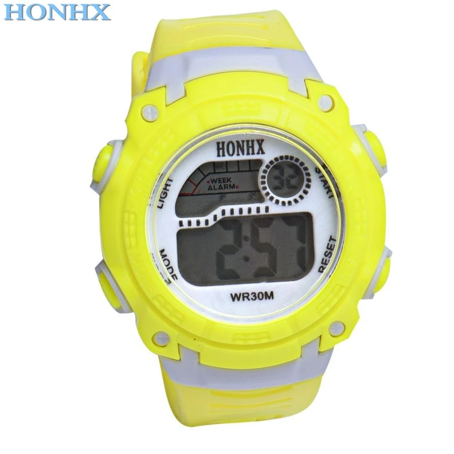 

2018 Hot sale HONHX Acrylic Children Girls Digital LED Quartz Luminous display Alarm Date Sports Wrist Watch Feb 20