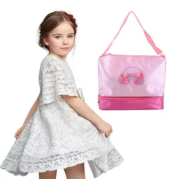 

Brand New Pink Princess Ballet Latin Dance Tote Bag Ballerina Kid Girls Teen Dancer With Double Layer Compartment Bag