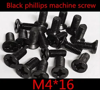 

1000pcs/lot DIN7985 M4*16 Steel With Black Cross Recessed Phillips Flat Head Countersunk Machine Screw
