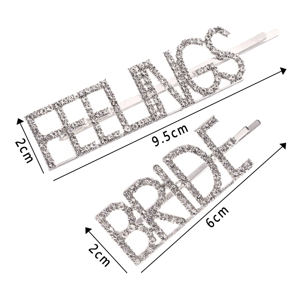 Fashion Crystal Hairpin Shiny Rhinestones GLAM DRIPPIN Letters Hair Clips Hair Accessories for Women Girls