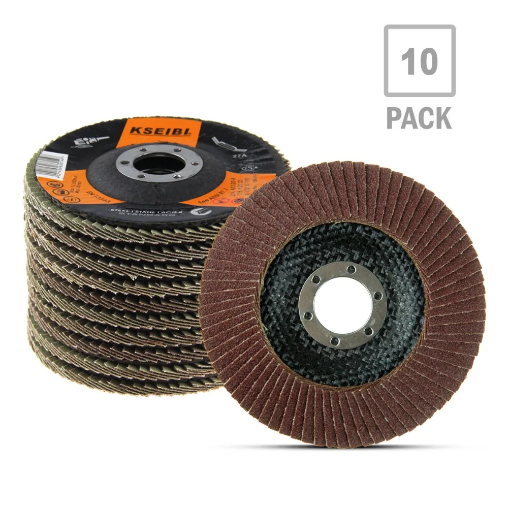 LOT OF 10 4 1//2/" X 7//8/" FLAP 60 GRIT WHEEL SANDING DISC ALUMINUM OXIDE