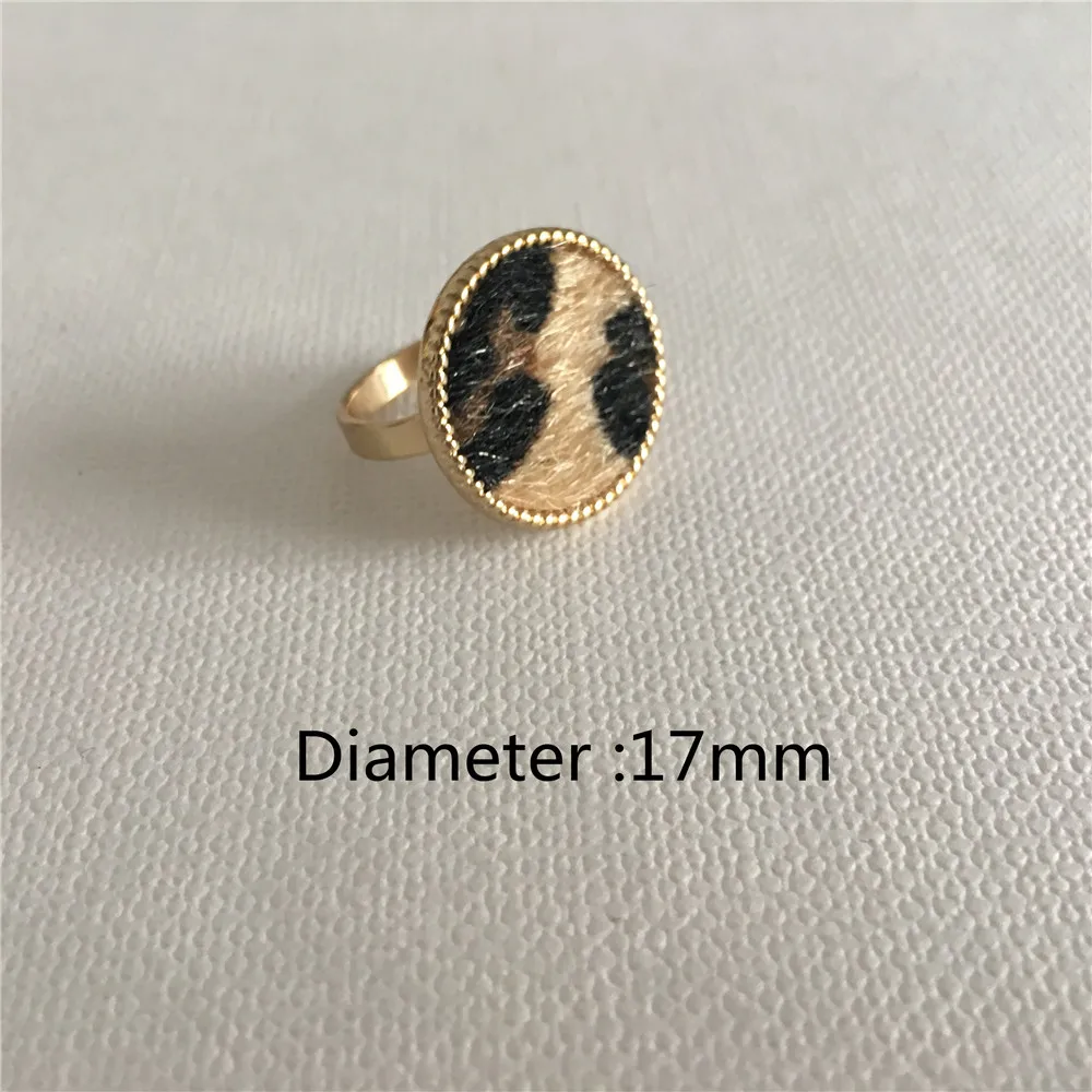 Модное ювелирное изделие золотое покрытие Леопардовый принт круглое женское кольцо