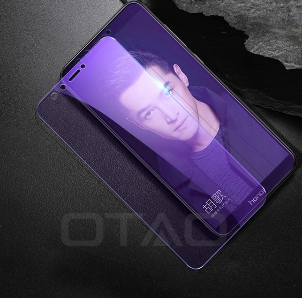 OTAO полное покрытие фиолетовый светильник закаленное стекло для huawei P20 Pro Защита экрана для Honor 10 9 8 8X MAX Play V10 Note 10 8 пленка