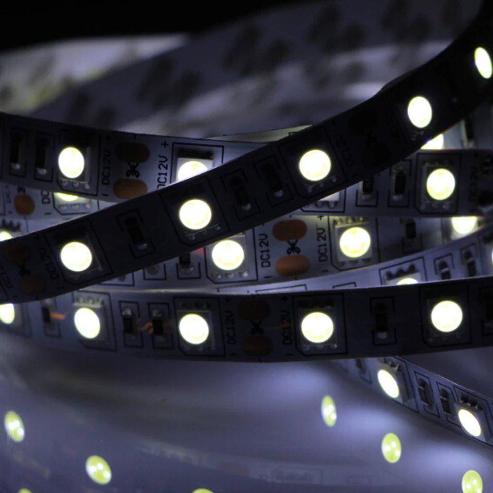 Цветная (RGB) Светодиодные ленты светильник SMD 5050 60LED/M ламп DC12V гибкий лента 1/2/3/4/5M
