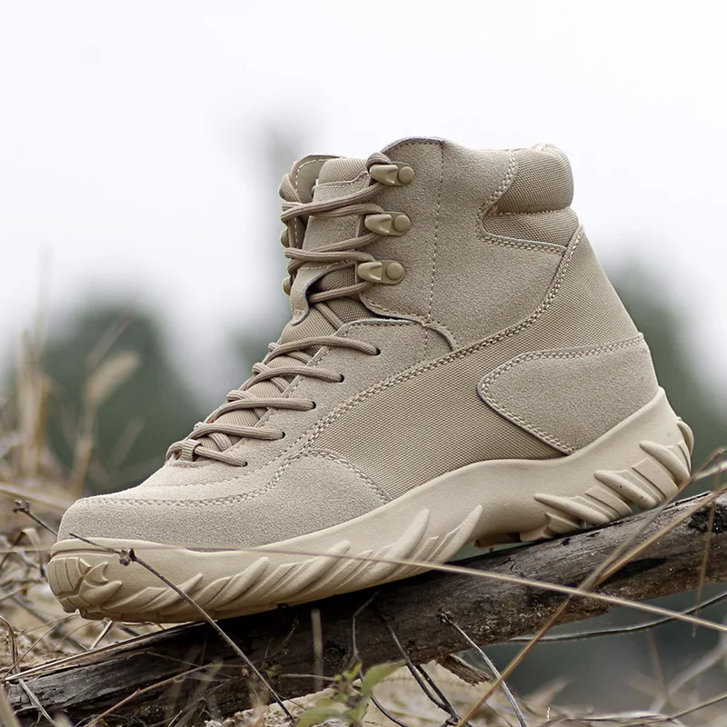 

Men Combat Boots Desert Tactical Boots Male Outdoor Sneakers Travel Shoes Boots Wear Non-slip Waterproof Mens Boots Black Botas