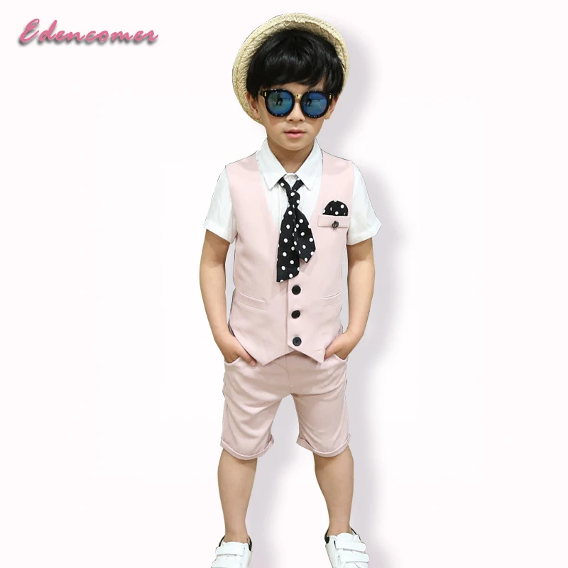 

Boys Suits for Weddings 2017 Summer Children Suits Vest Pants Shirt Suit Three Sets Blazers Costume Enfant Garcon Mariage