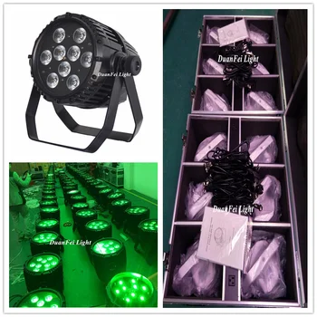 

(Flight box) 8pcs 9x10w wireless led par rgbw dj equipment battery led uplightings for wedding party building wash wall